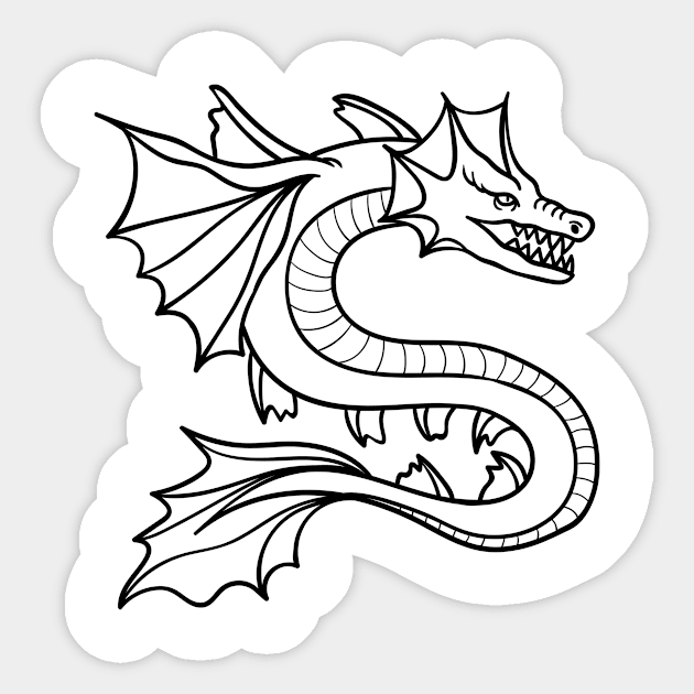 black dragon Sticker by Tshirtzie